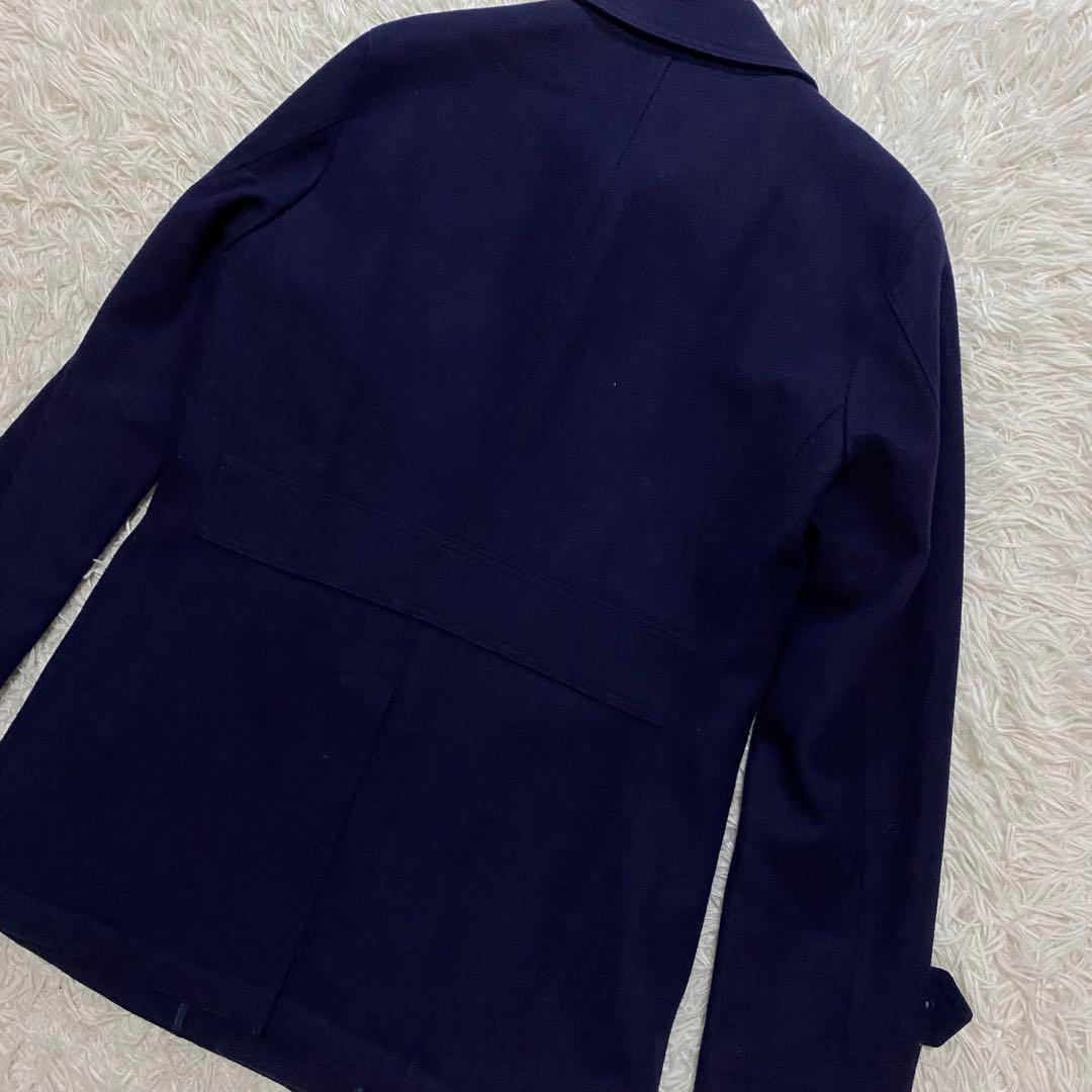 【美品】ブラックレーベルクレストブリッジ　ステンカラーコート　ウール　ネイビーS