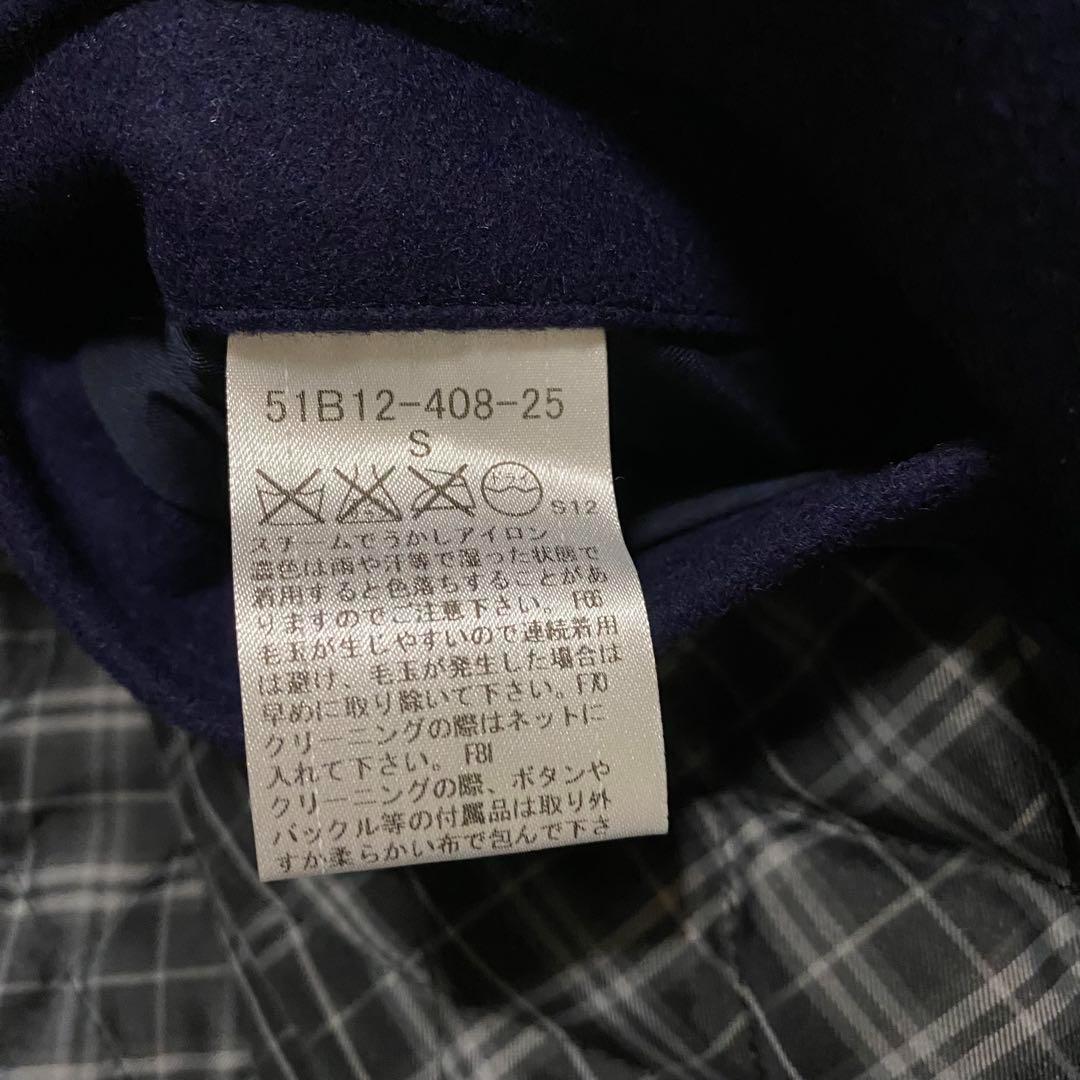 【美品】ブラックレーベルクレストブリッジ　ステンカラーコート　ウール　ネイビーS