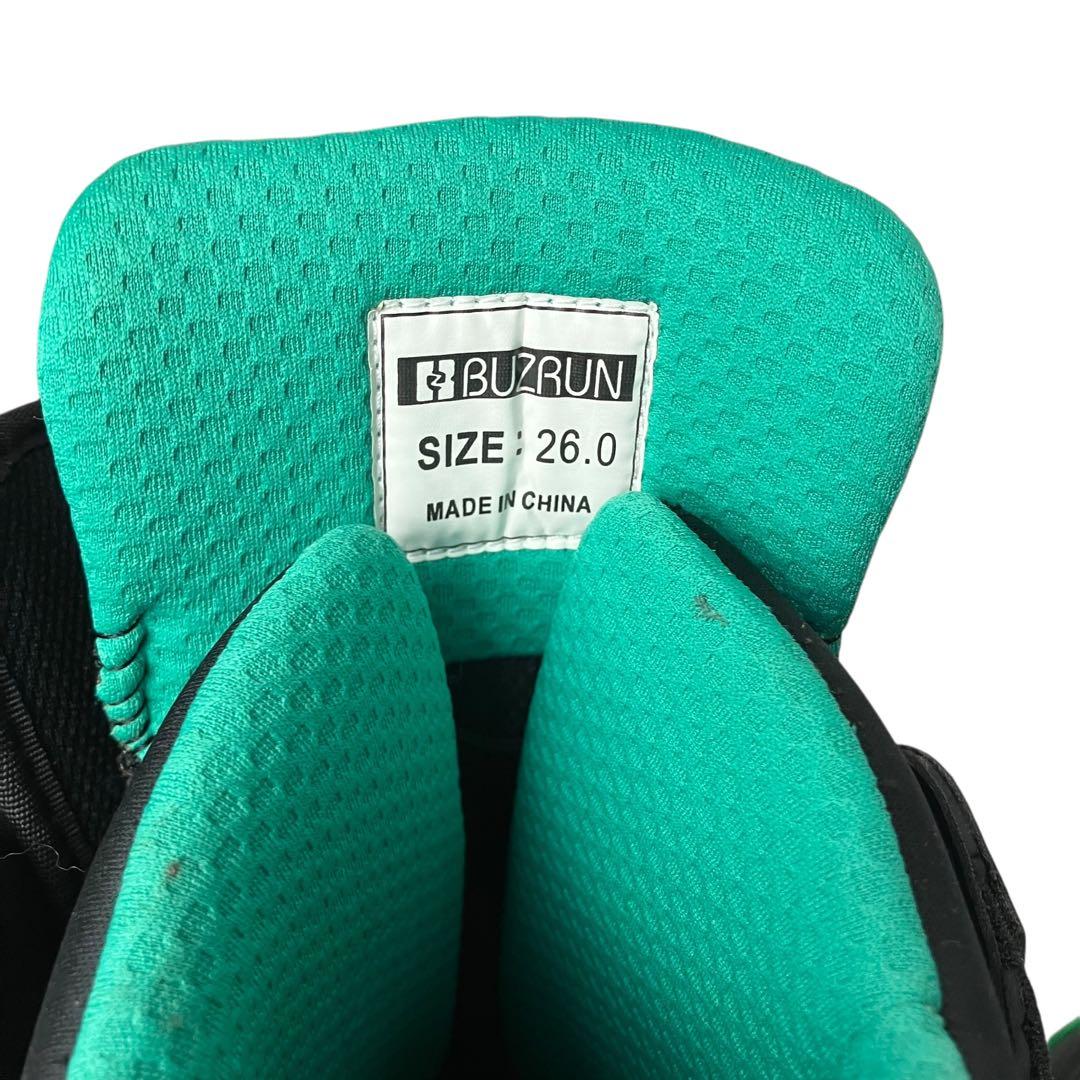 【美品】BUZRUN バズラン スノーボードブーツ ブラック/グリーン 26cm