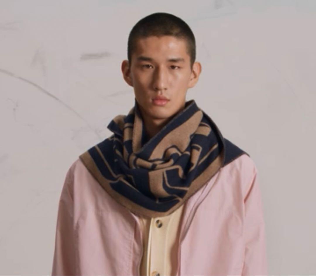 HERMES カシミヤマフラー《マイヨン》TGM 現行品