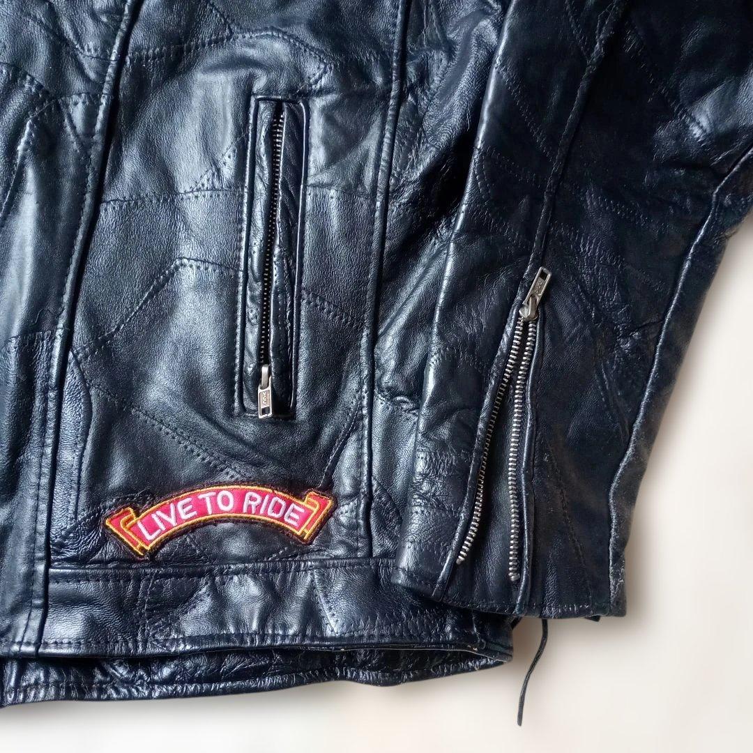 1点物ブラック雰囲気抜群！ヴィンテージ　カスタム　エイジング　バッファローレザー