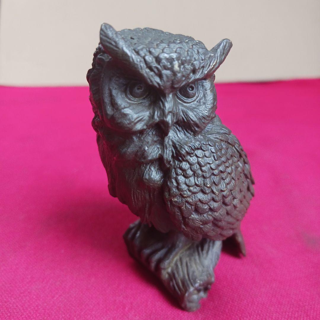 古銅　ふくろう　オブジェ