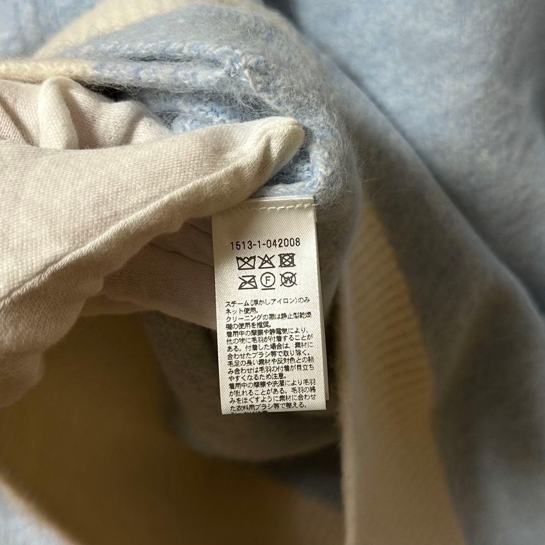 フォックスカシミヤ Vネック ニット ブルー