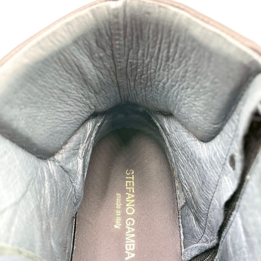 STEFANO GAMBA ハイカットレザースニーカー 黒 41 Y1420