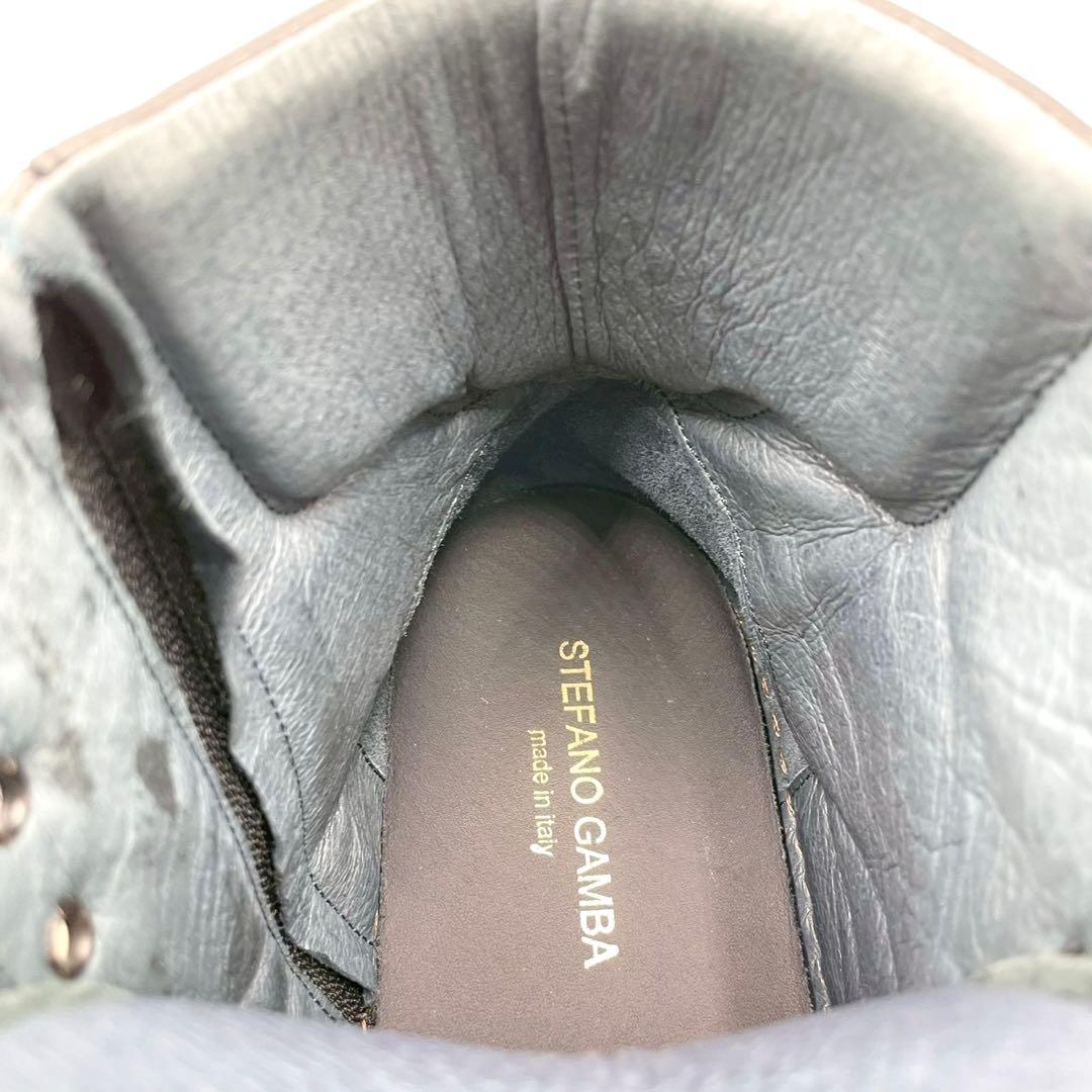 STEFANO GAMBA ハイカットレザースニーカー 黒 41 Y1420