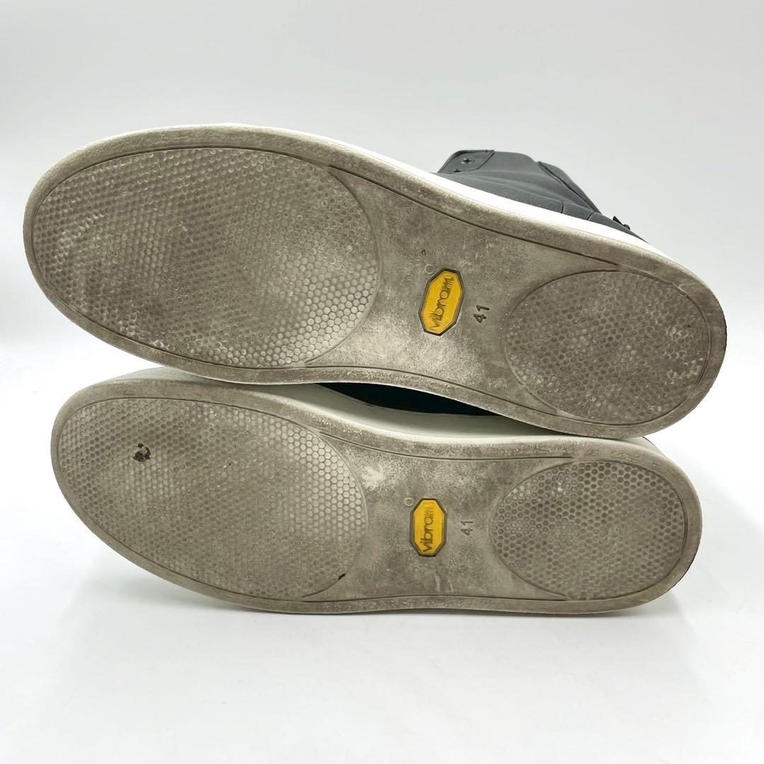 STEFANO GAMBA ハイカットレザースニーカー 黒 41 Y1420