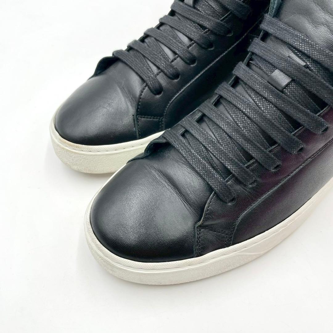 STEFANO GAMBA ハイカットレザースニーカー 黒 41 Y1420