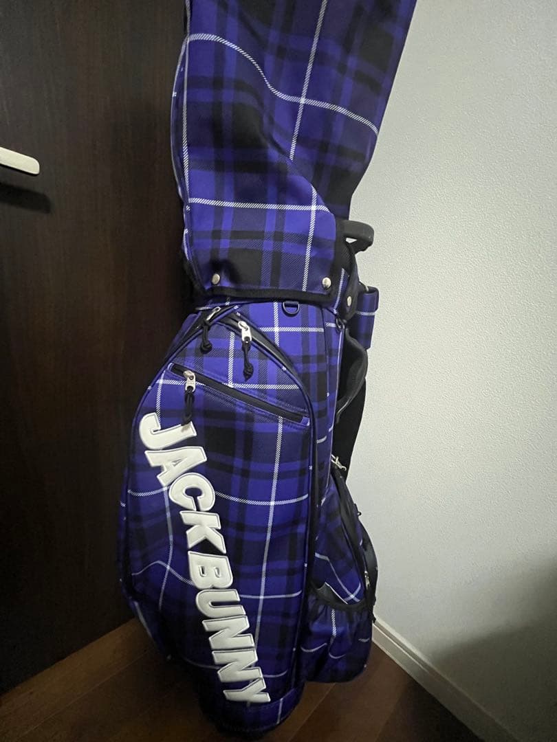 JACKBUNNY 紫色 タータンチェック柄 キャディバッグ 美品　ドラえもん