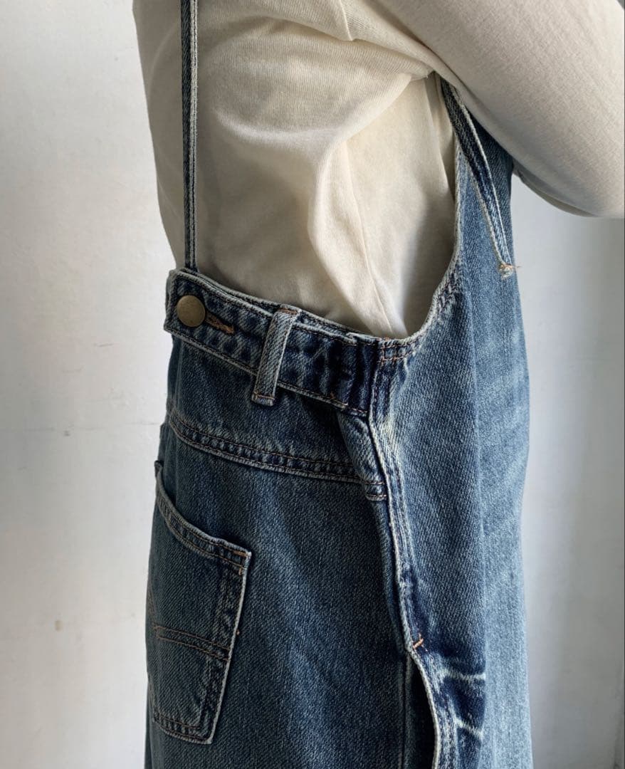 doudou デニムジャンスカ　裾フリンジ　PS