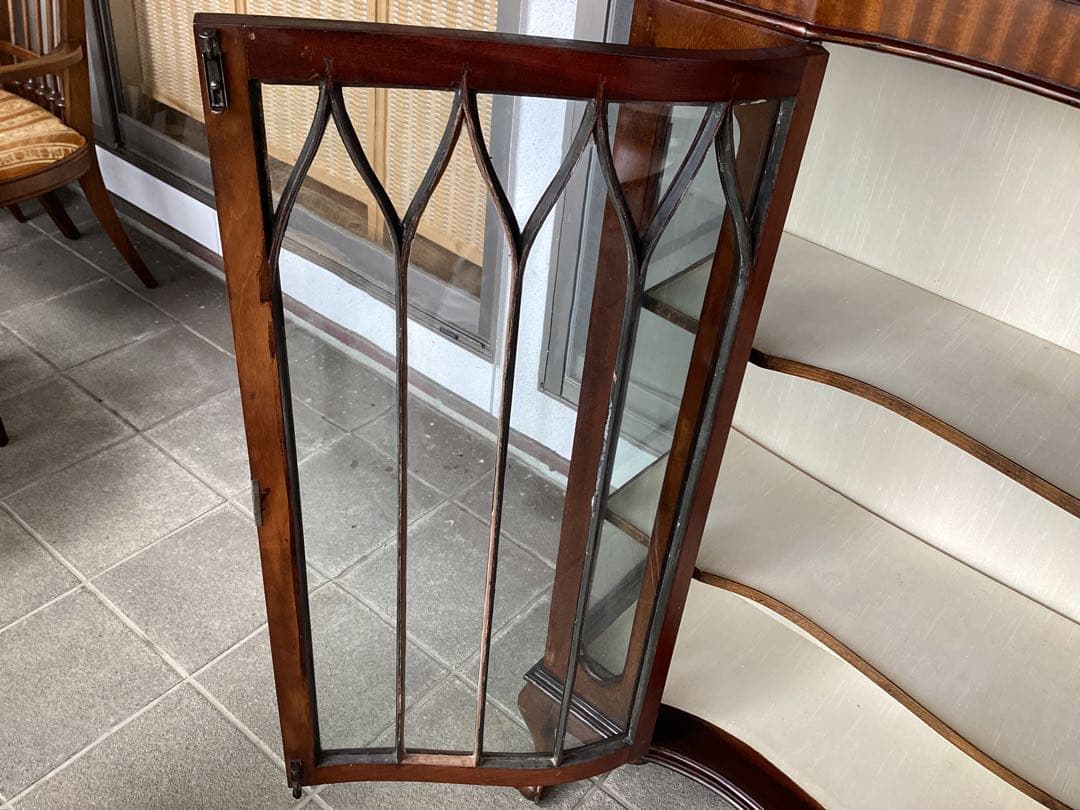 [たーぼう] イギリスアンティーク　キャビネット　ショーケース