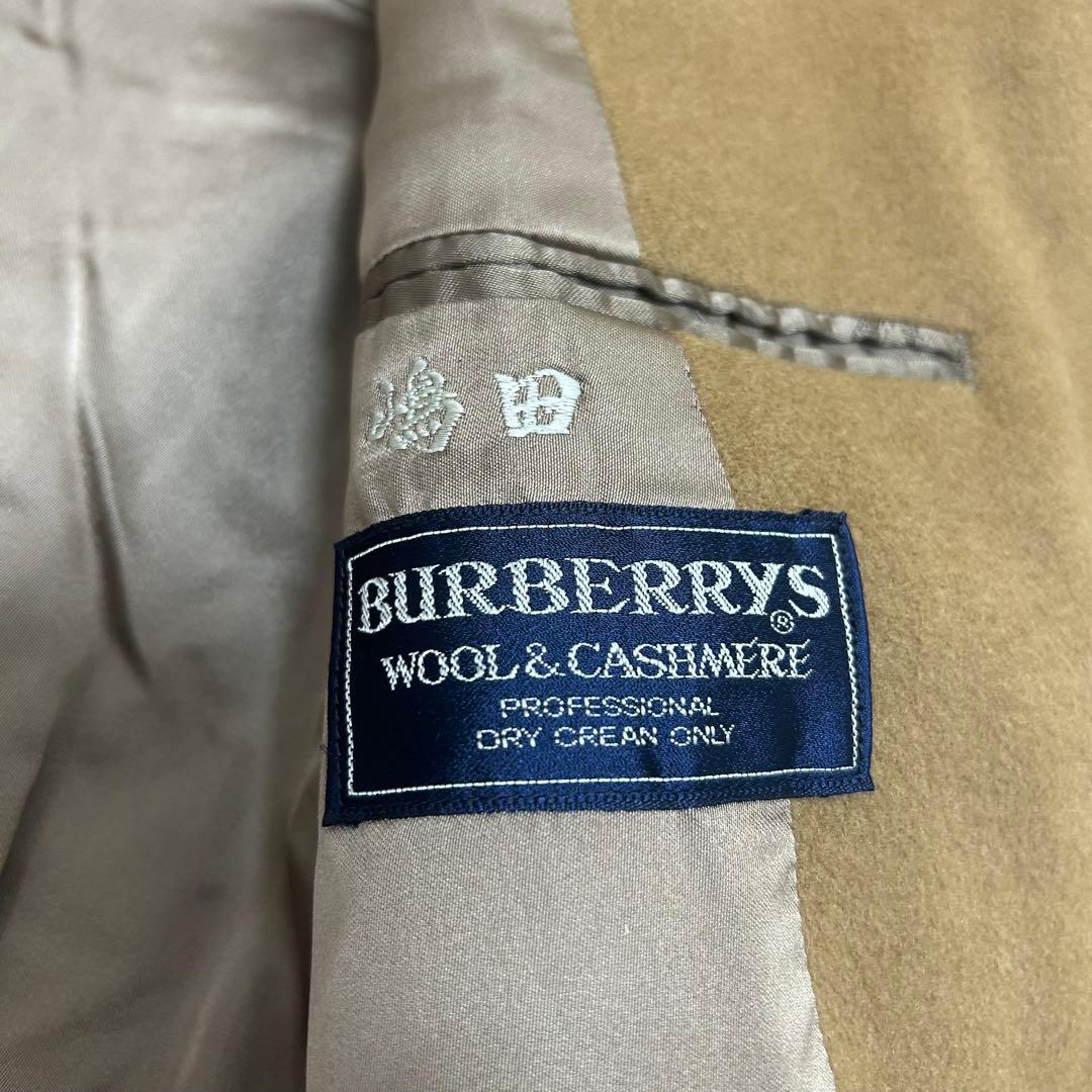 【美品】バーバリー カシミヤ ウール ステンカラーコート キャメル Mサイズ位