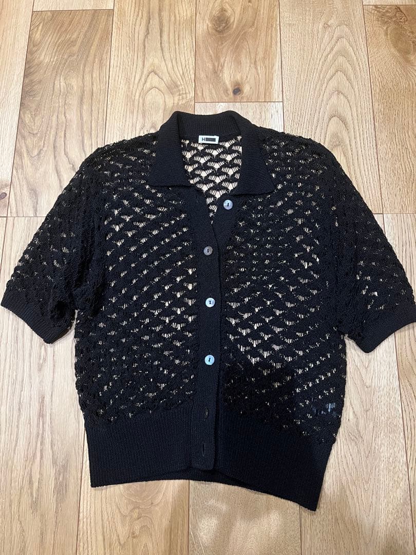 トップス H B&Y COTTON NYLON CORD COLLAER KNIT