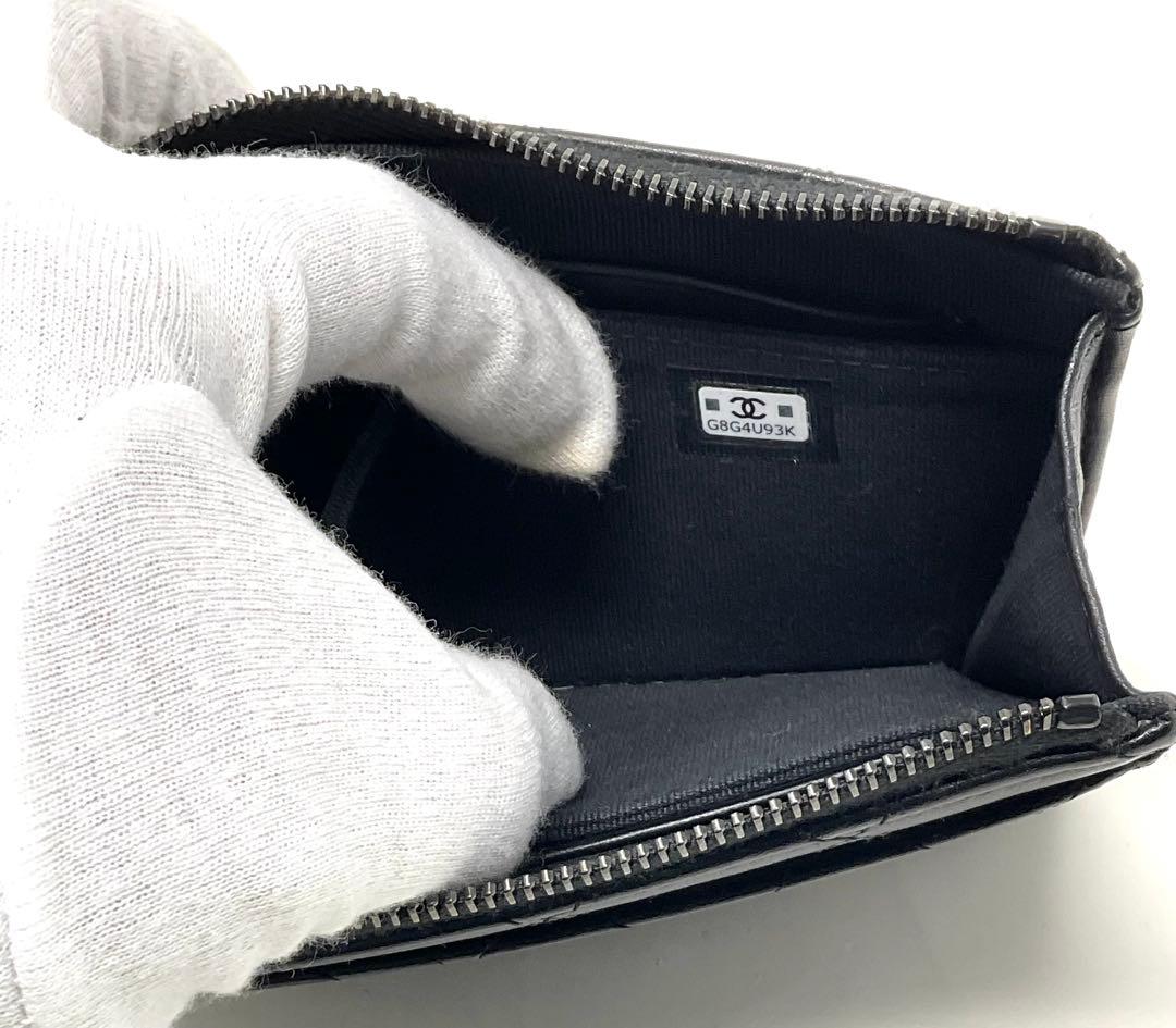 CHANEL ソーブラック　コンパクトウォレット　フラグメントケース