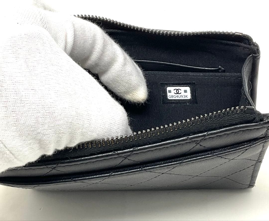 CHANEL ソーブラック　コンパクトウォレット　フラグメントケース