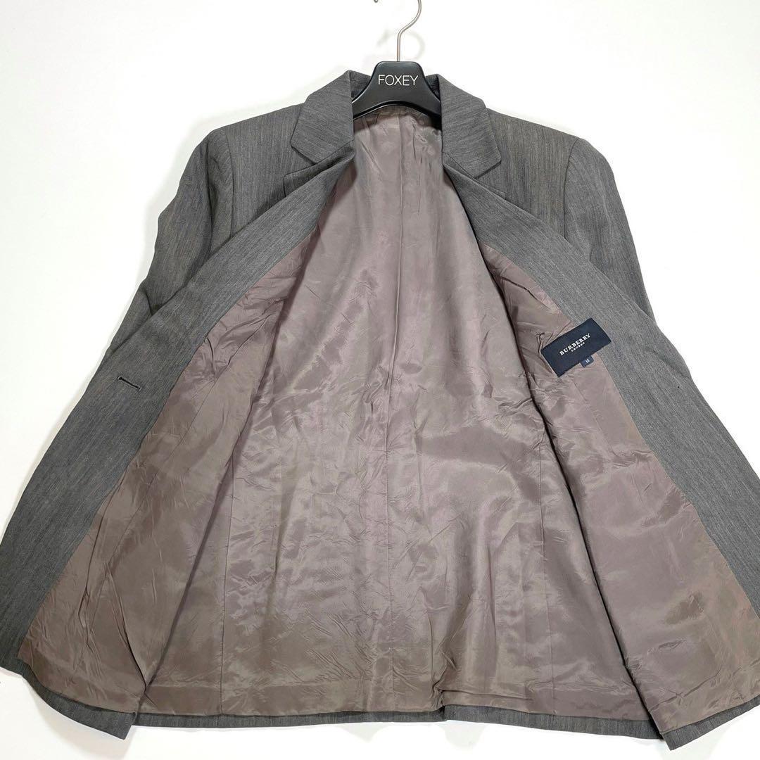 美品 バーバリーロンドン ウールシルク セットアップ パンツスーツ グレー 15