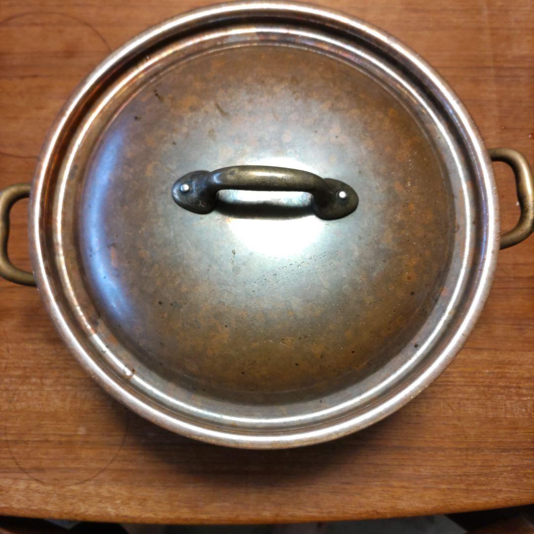 銅製両手鍋 内部ステンレススチール仕上げ