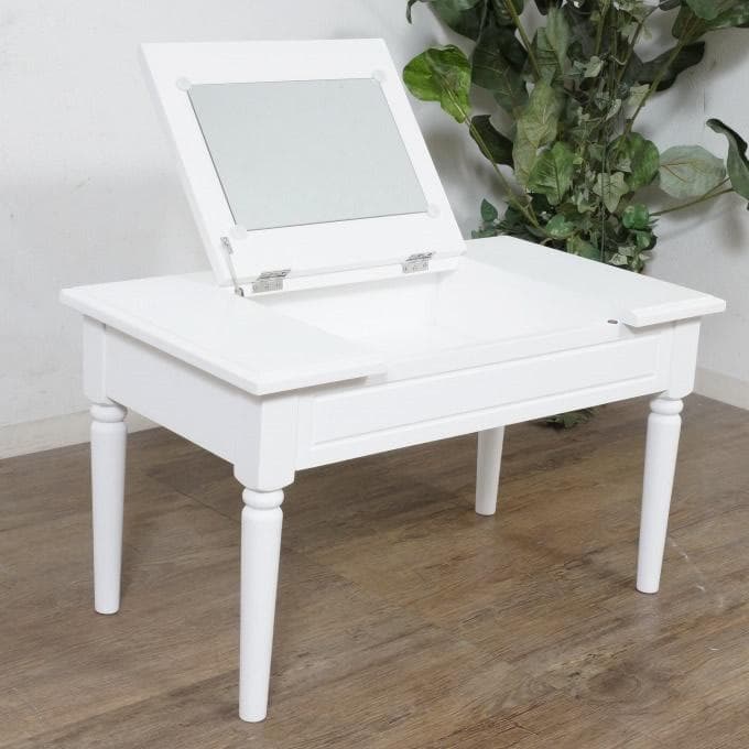 【新品】コスメテーブル　ドレッサー　ローテーブル　ホワイト　1台2役