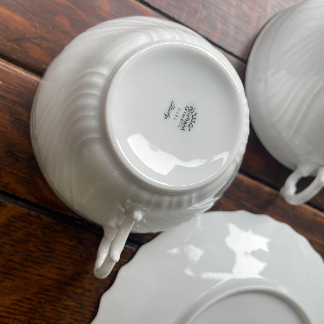 希少レアサイズ！リチャードジノリ　ベッキオホワイト　ティー兼用スープカップ　ペア