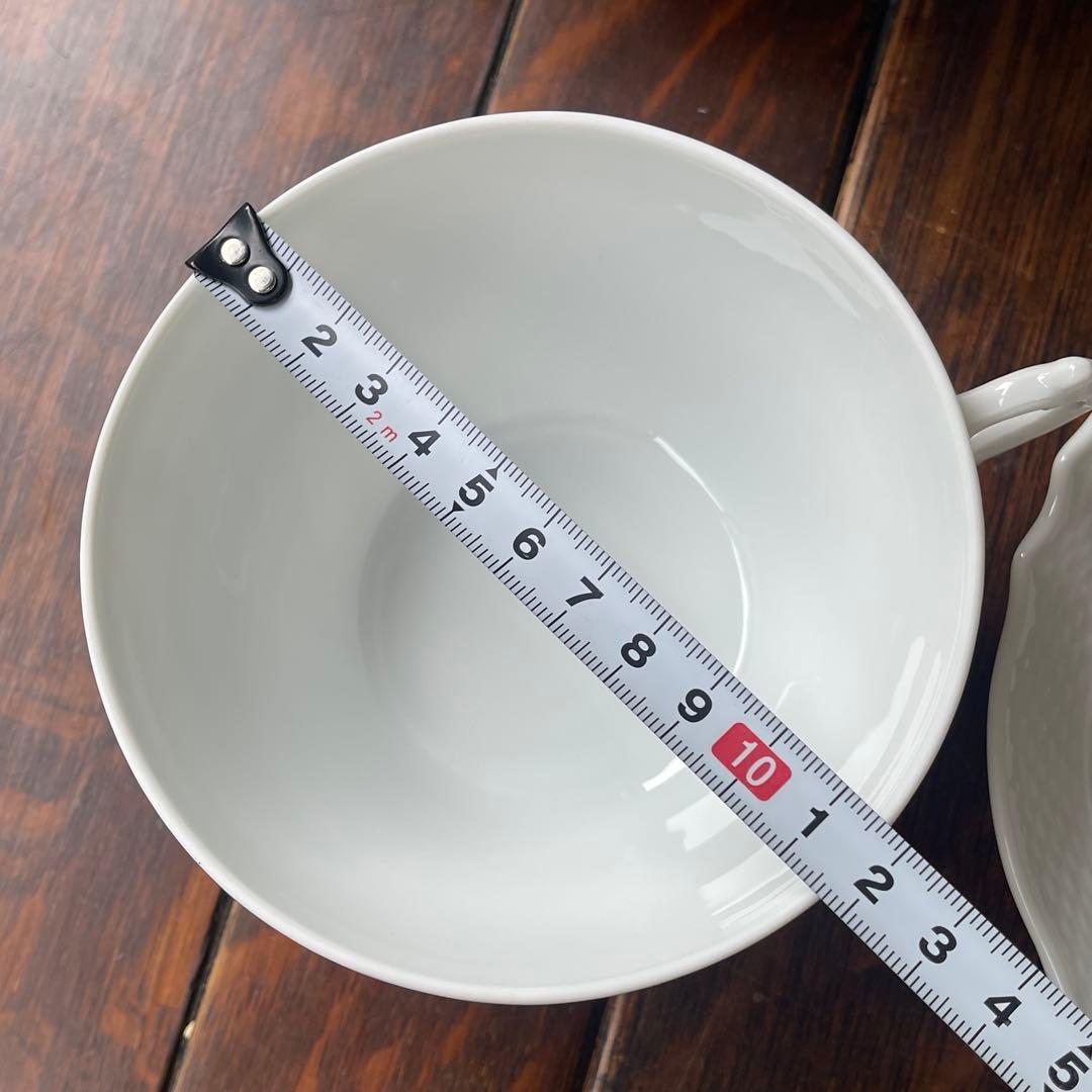 希少レアサイズ！リチャードジノリ　ベッキオホワイト　ティー兼用スープカップ　ペア