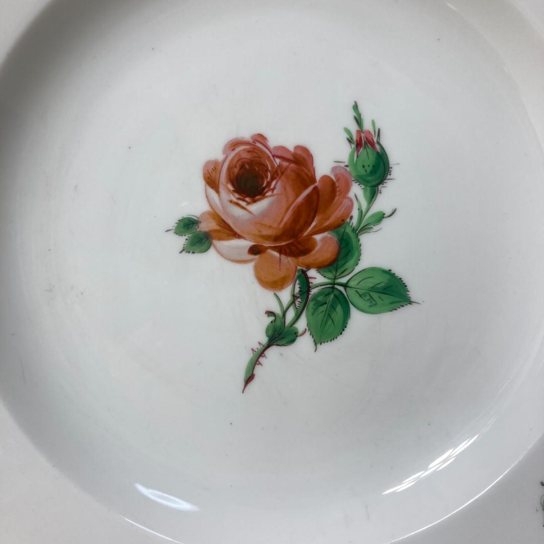 ▼Meissen マイセン　ピンクローズ　プレート　24ｃｍ