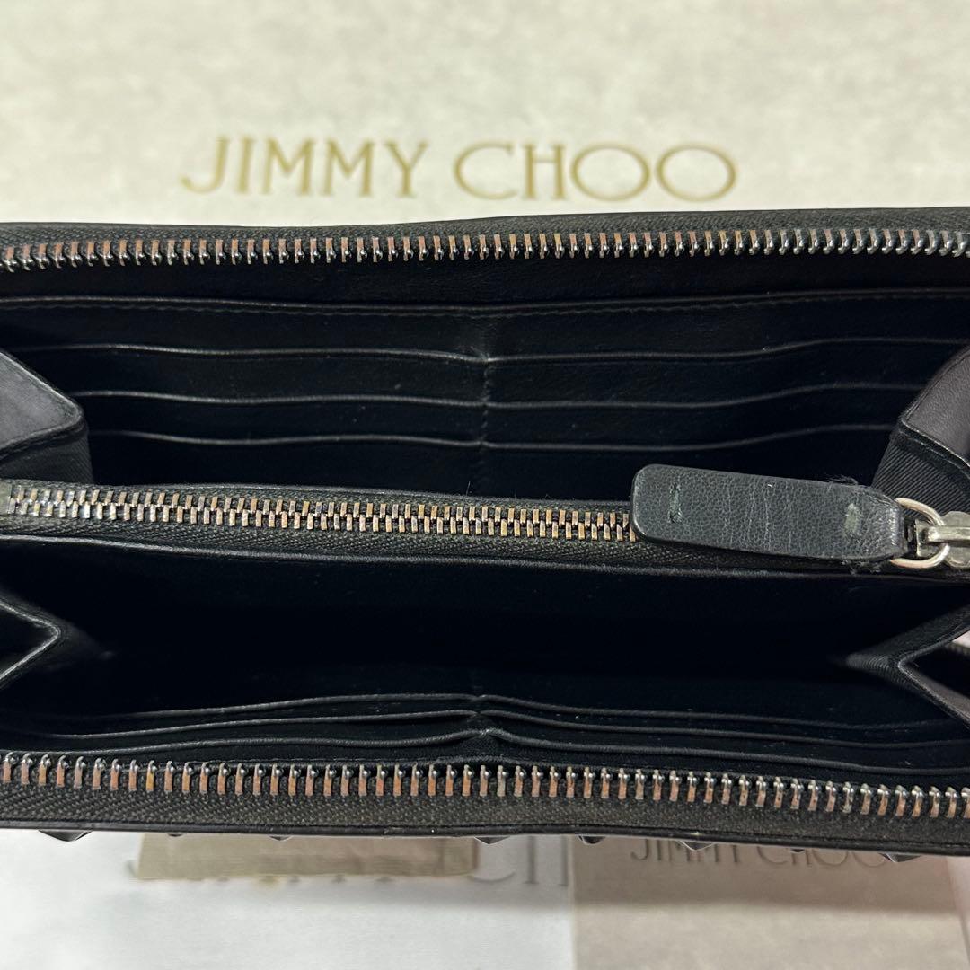 超美品‼️ ジミーチュウ　財布　長財布　スター　スタッズ　ラウンドファスナー