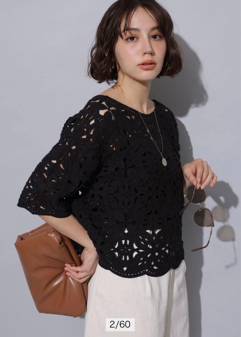 アルページュストーリー エンブロイダリー半袖ブラウス