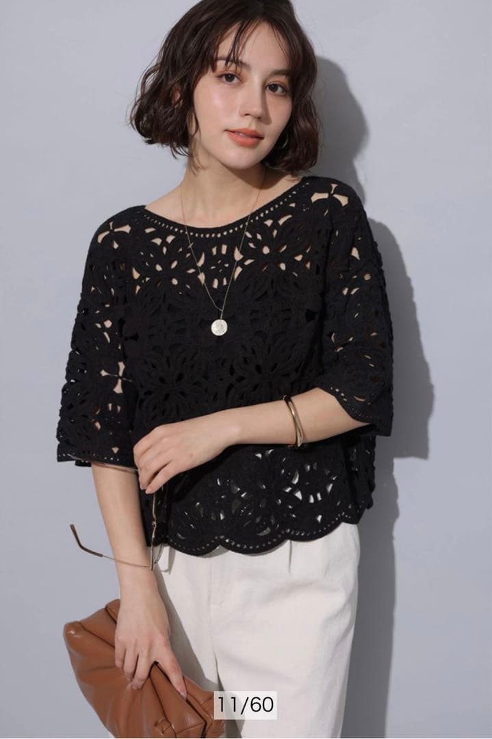 アルページュストーリー エンブロイダリー半袖ブラウス