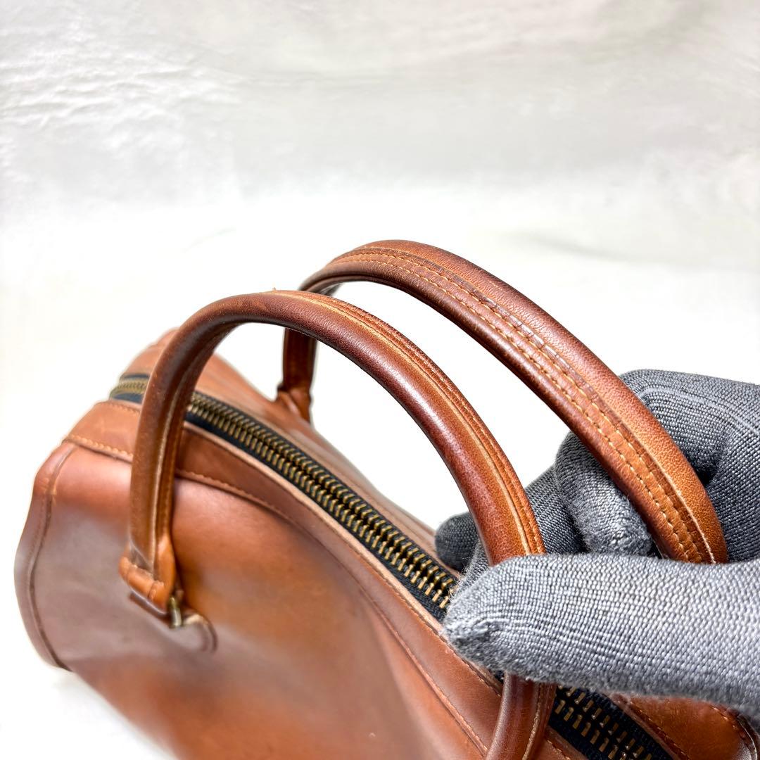 美品 coach old coach 2way ショルダーバッグ ボストン 茶