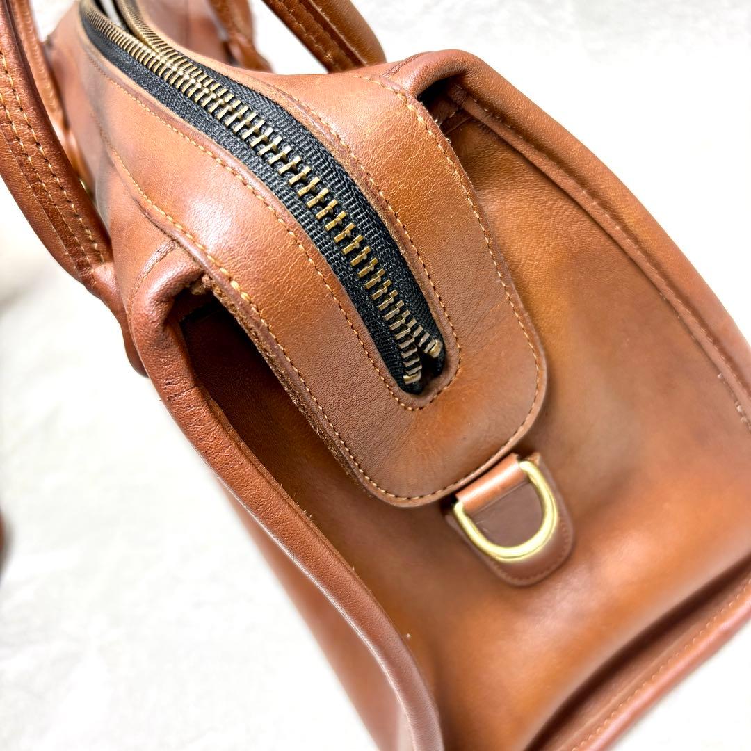 美品 coach old coach 2way ショルダーバッグ ボストン 茶