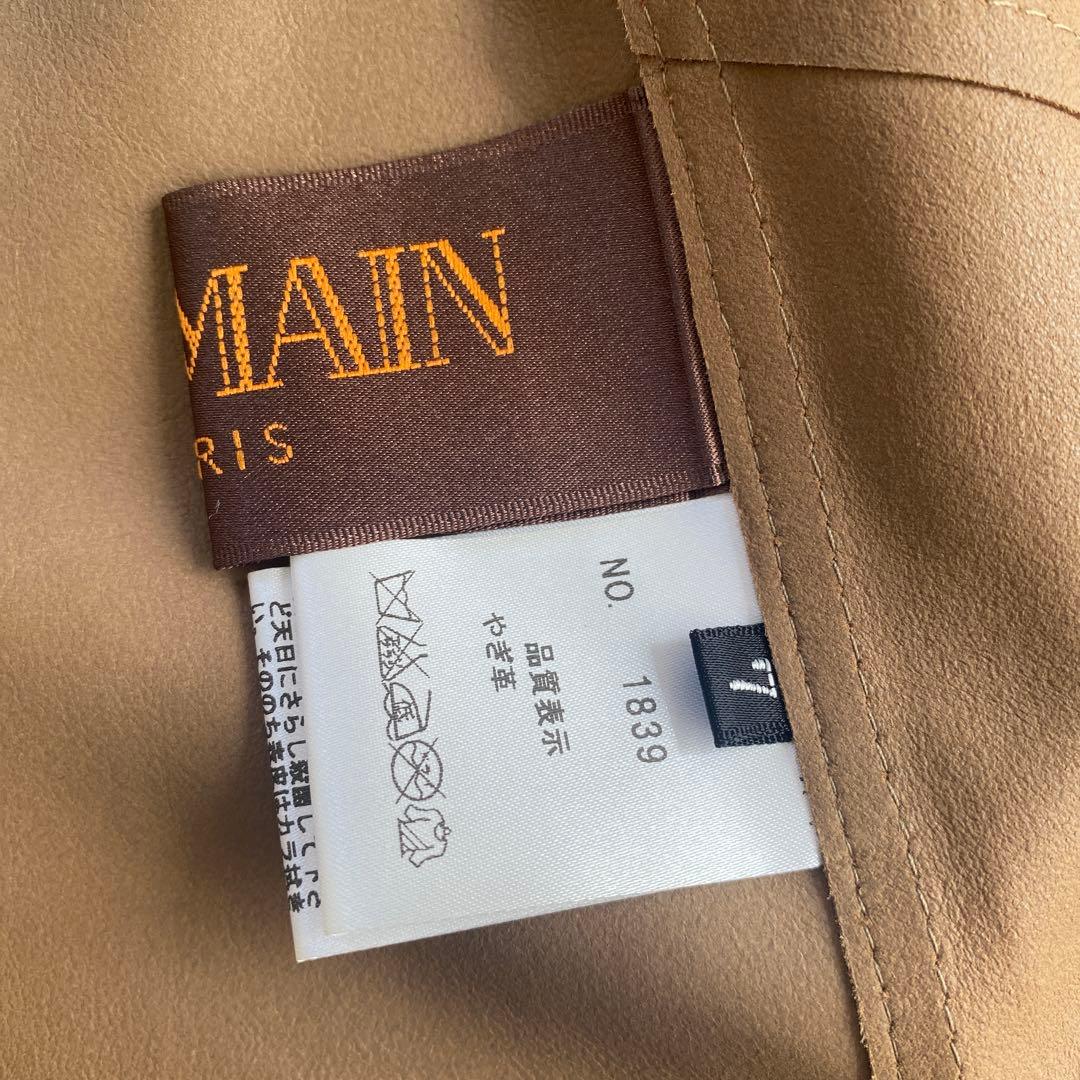 希少 美品 BALMAIN バルマン 山羊 やぎ レザー ジャケット キャメル