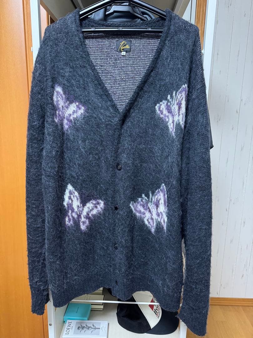 needles モヘアカーディガン パピヨン柄 ニードルス