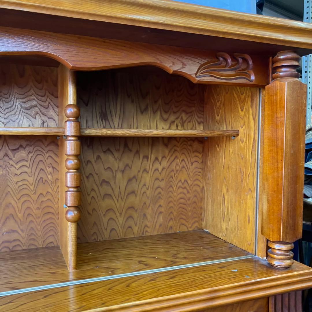 昭和レトロ 北城産業 大型 木製サイドボード 飾り棚 古家具 古道具 ビンテージ