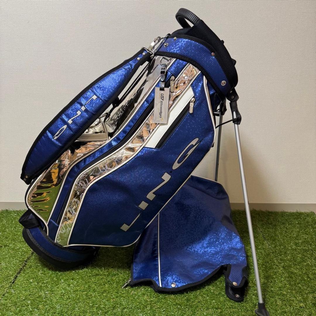 USTマミヤ 2024年 LINQ スタンド式 キャディバッグ ブルー 8.5型