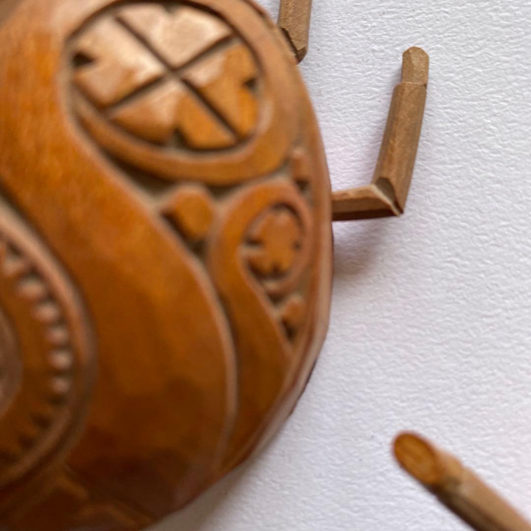 アイヌ紋様　木彫り　てんとう虫の宝石箱　伝統工芸　アンティーク　民芸品　レトロ