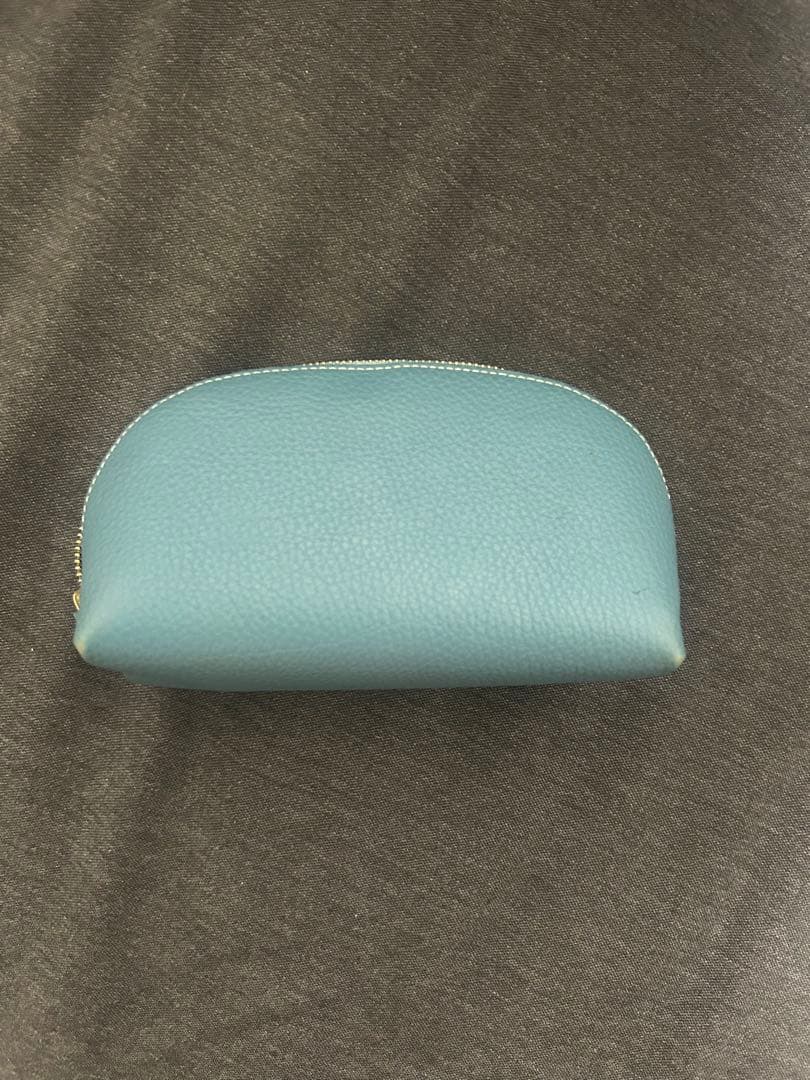 BONAVENTURA ブルーシアン コスメティックポーチ シュリンクレザー