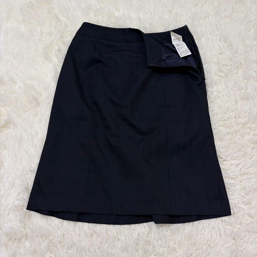 【極美品】スーツセレクト 洗えるデニム調 3点セットアップ パンツ スカート