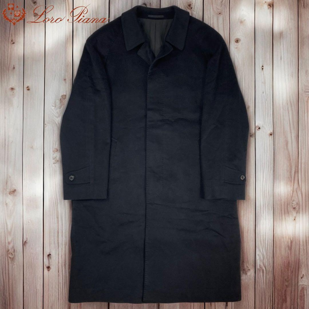10M356◯ LoroPiana 黒 カシミヤ100% ロングコート アウター