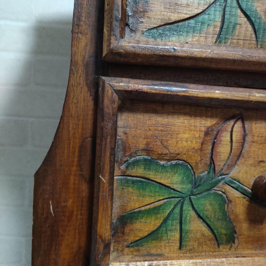 アジアン家具 バリ島 ロータス柄 木製 チェスト 4段引き出し 猫脚