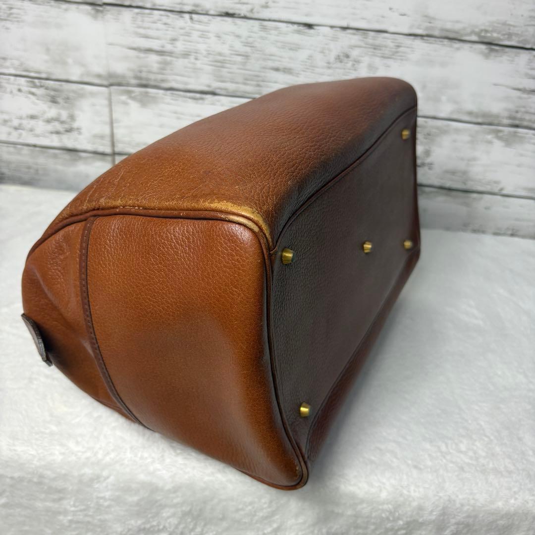 美品　希少　Burberrysバーバーリー ミニボストンバッグ　レザー　ブラウン