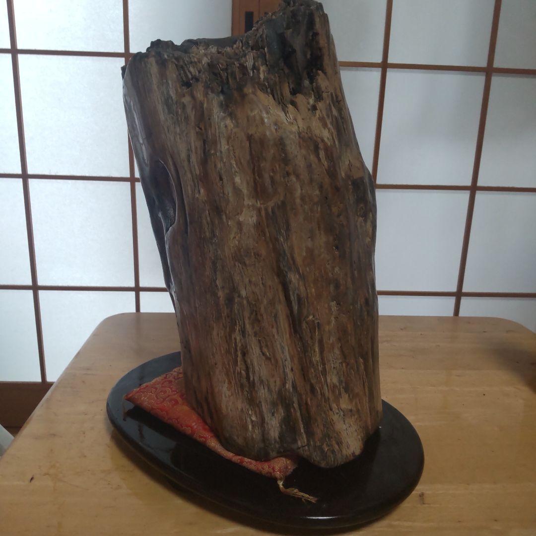自然木の置物 高さ約30cm２３kg 見た目も美しい天然木石の珪化木です。