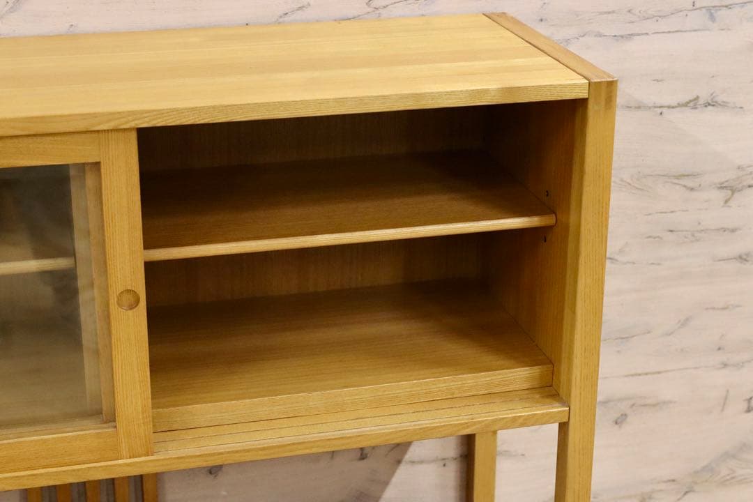 GMHS319○萩原家具 サイドボード リビングボード 茶棚 飾り棚 和モダン