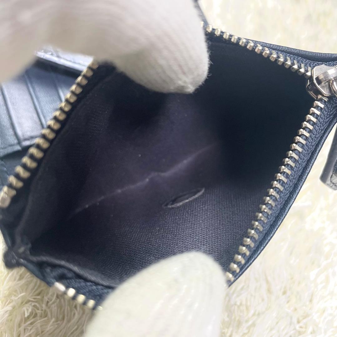 ヴィヴィアンウエストウッド 三つ折り財布 クロコ型押し ネイビー