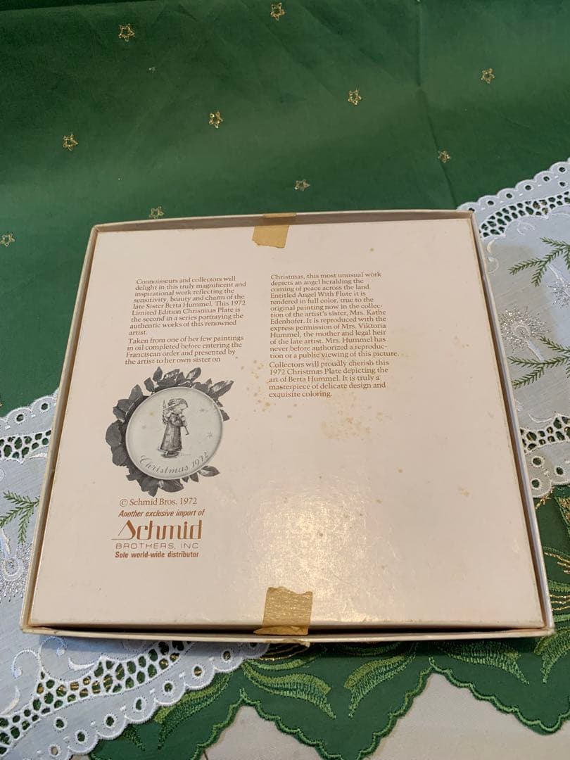 フンメル人形　レアな箱入りコレクターシリーズ1972年のクリスマスプレート！
