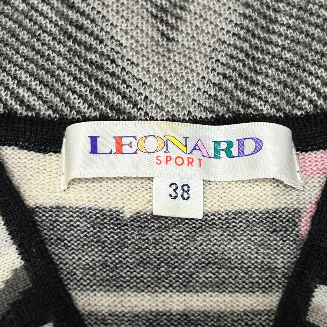 LEONARD SPORTS カットソー【38】花柄 vネック ウール 日本製