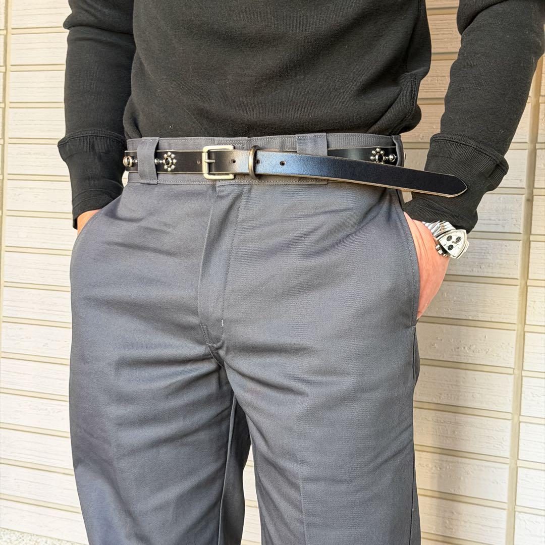 スタッズナローベルトQuiet UKサドル23mm34inch110cm