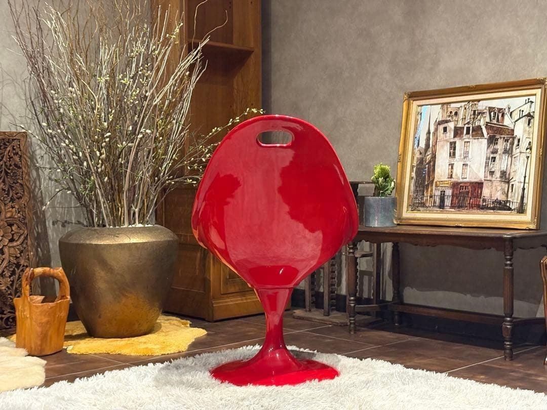 希少　Kartell　カルテル　レッド　回転チェア　ビンテージ　レトロ　YZ