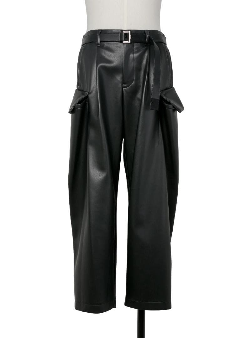 sacai サカイ 25AW フェイクレザーパンツ 黒 サイズ1