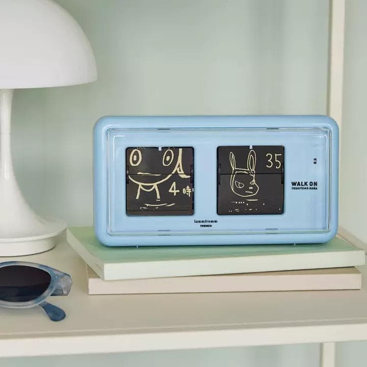 【新品／保証付き】奈良美智 パタパタクロック WALK ON ブルー ギフト