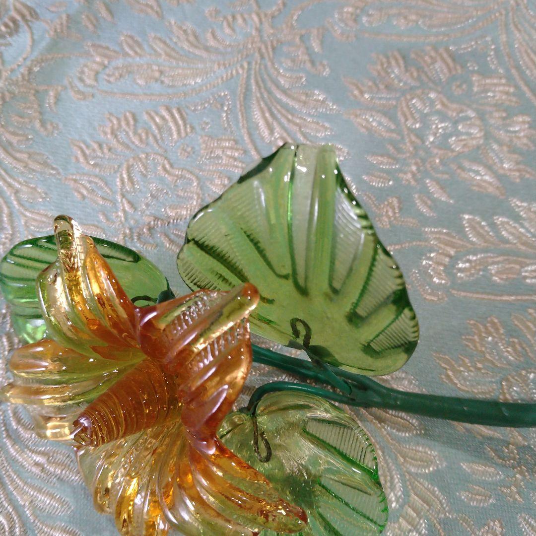 琉球ガラス　花瓶＆花