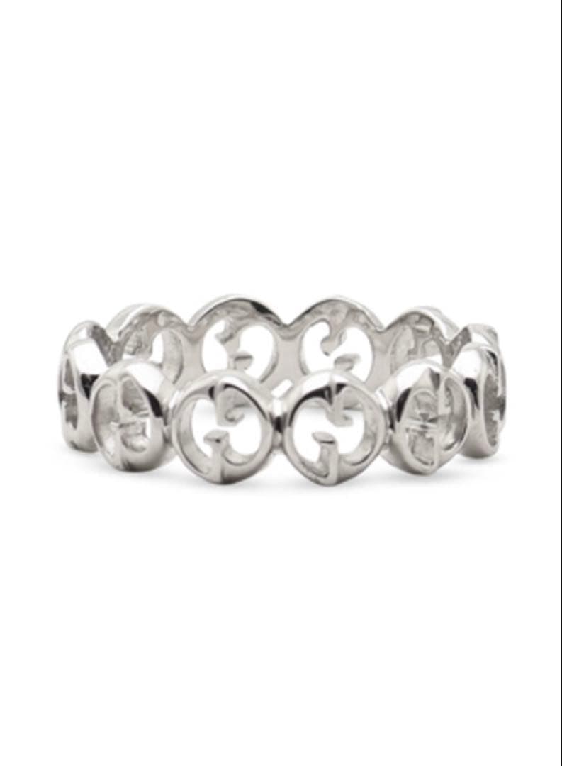 チ*ス様 GUCCI ロゴデザイン シルバーリング AU750 1973 グッチ